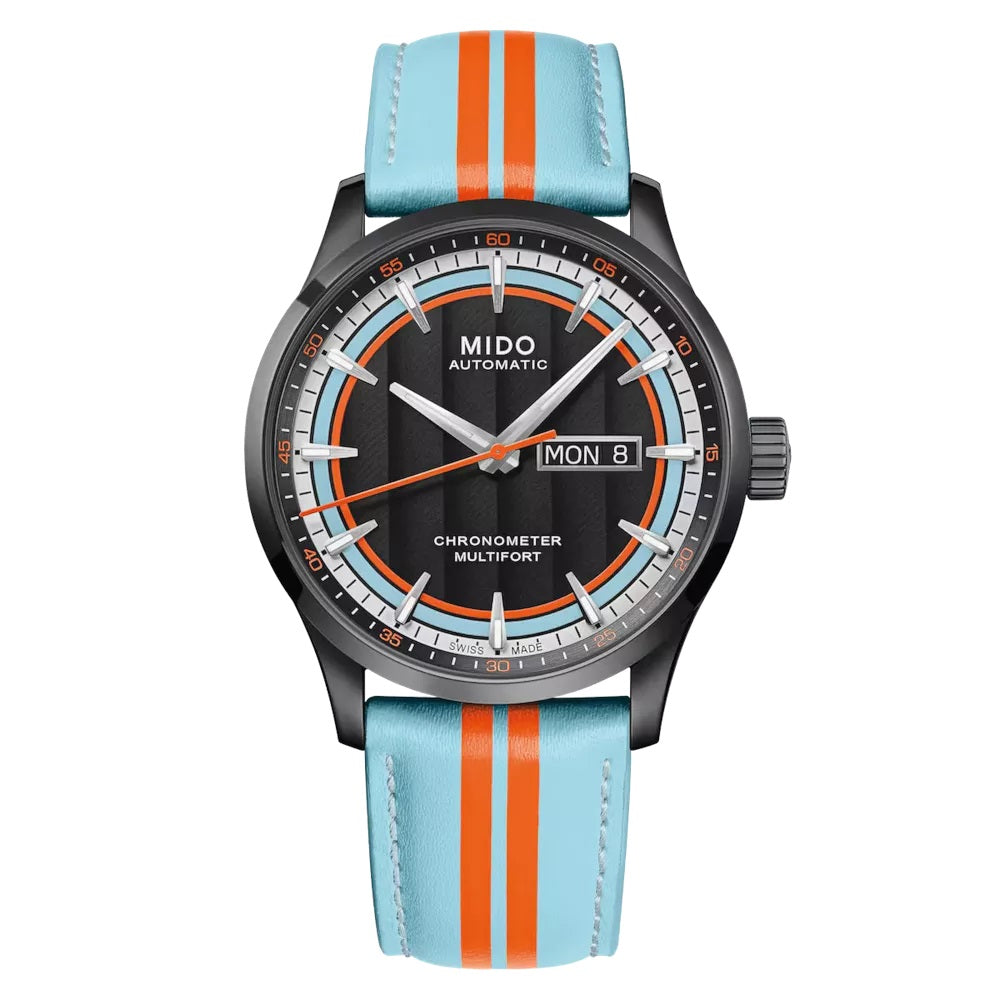 Montre Mido Multifort Chronometer 1 Racer 42mm noir automatique acier finition PVD noir M038.431.36.051.00