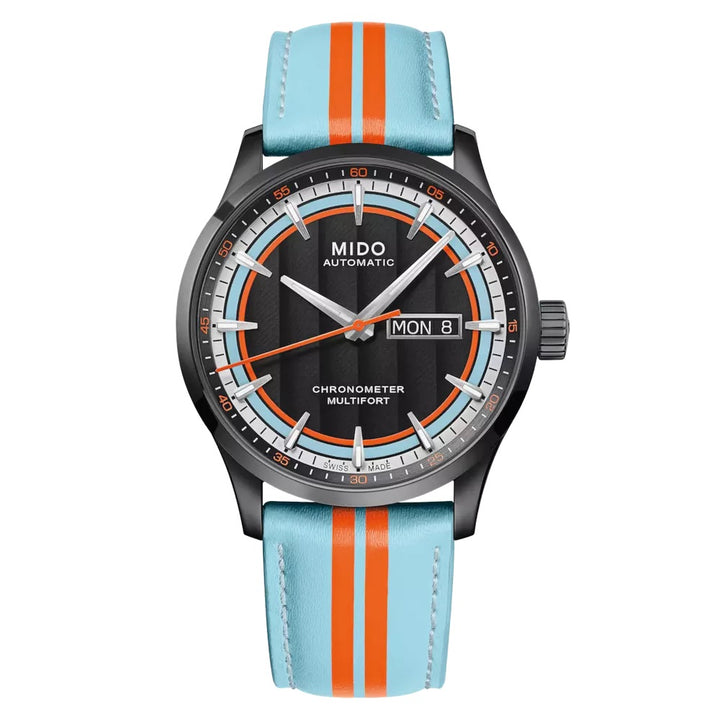 Montre Mido Multifort Chronometer 1 Racer 42mm noir automatique acier finition PVD noir M038.431.36.051.00