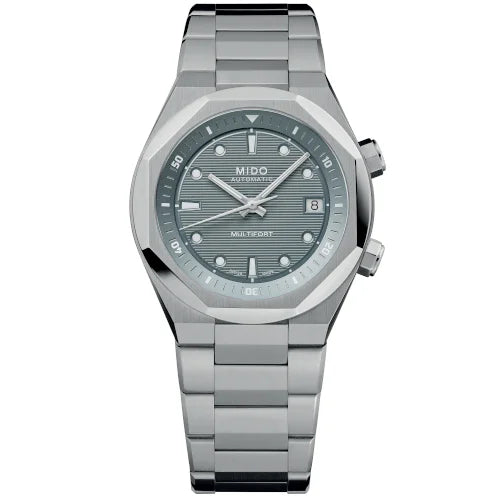 Mido orologio Multifort 8 Two Crowns 38.4 x 40mm grigio automatico acciaio M047.507.11.081.00