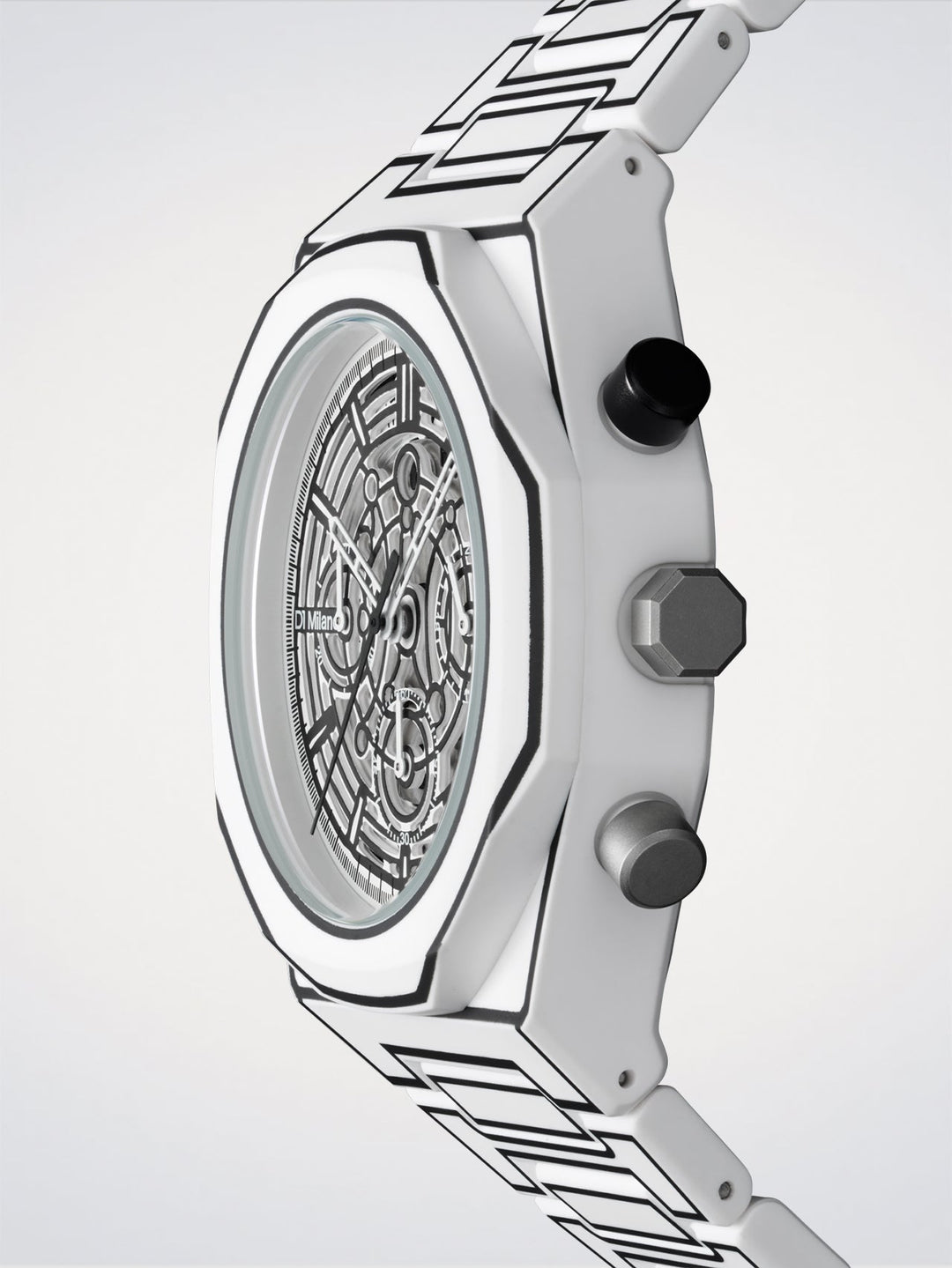 D1 Milano White Sketch Polychrono 40.5 mm D1-PHBJ13