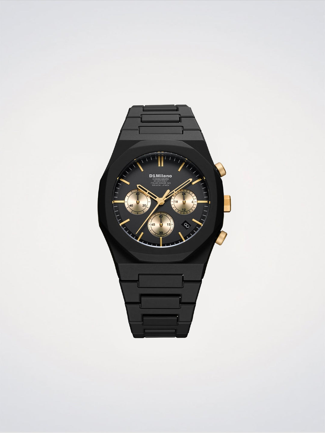 Montre Polychrono solaire dorée D1 Milano 40,5 mm D1-PHBJ16