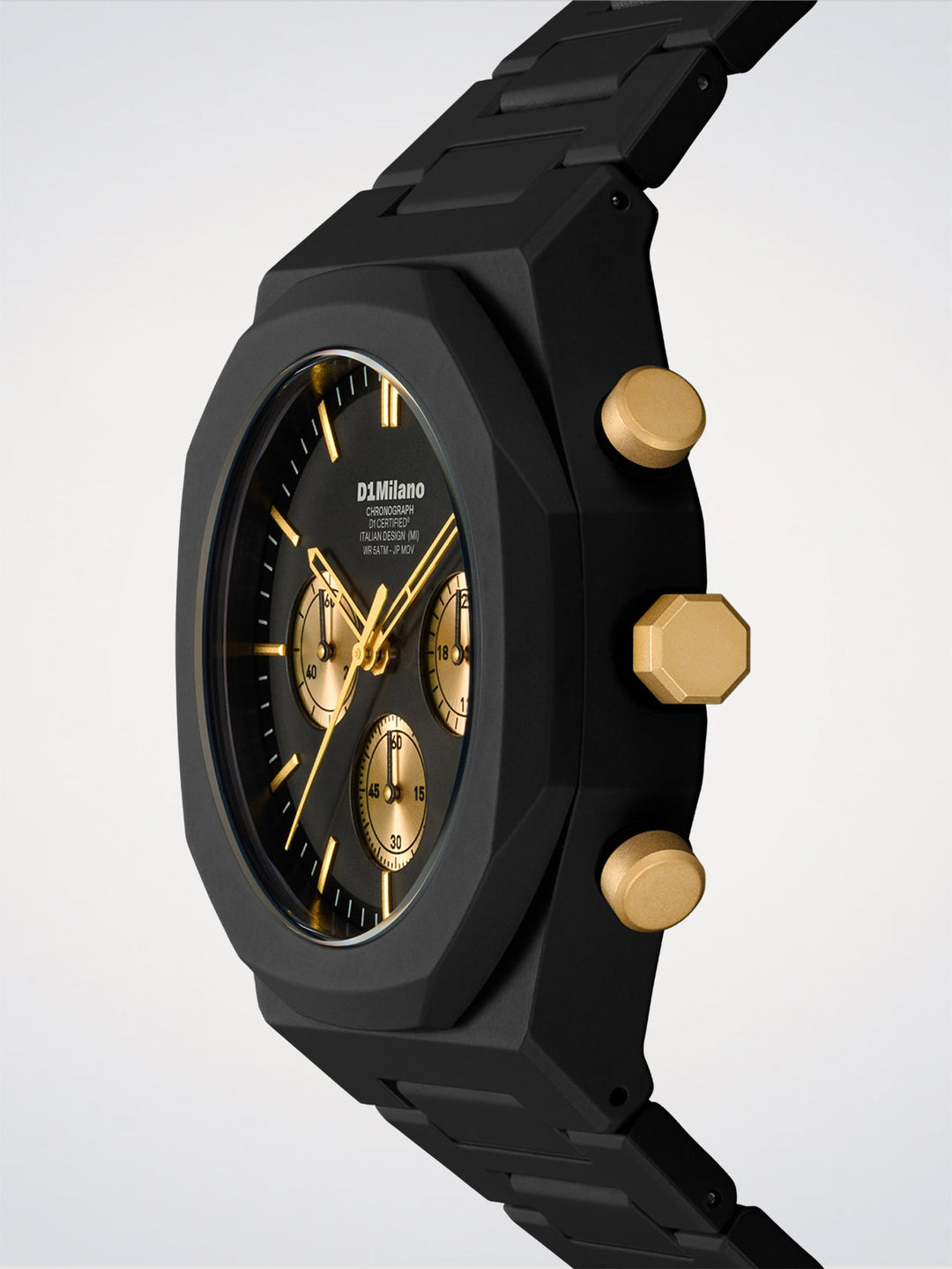 Montre Polychrono solaire dorée D1 Milano 40,5 mm D1-PHBJ16