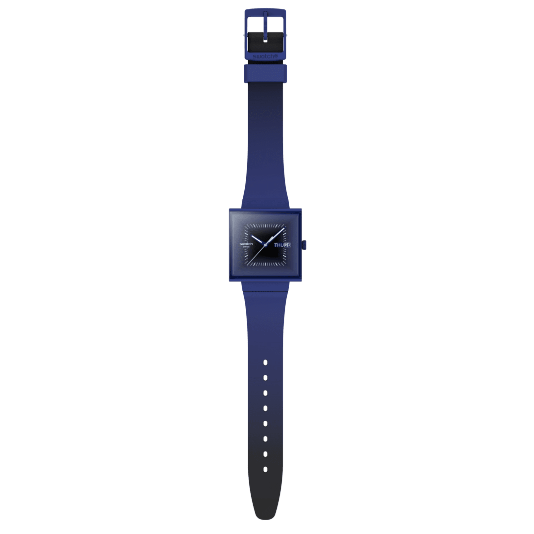 Swatch orologio SQUARELY BLACKLIGHT Originals What If? 41mm SO34N700