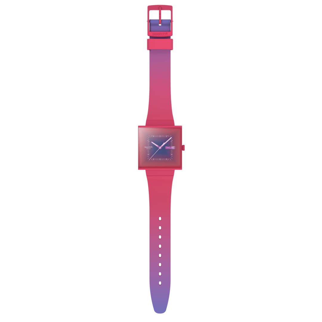 Swatch Squarely Berry Originals What If? 41mm so34r700