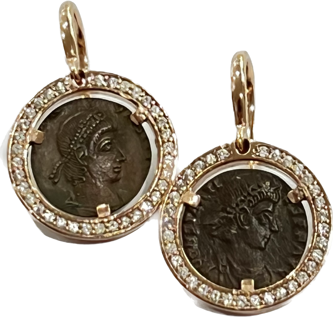 Sidalo orecchini Moneta antica argento 925 finitura PVD oro rosa M4530