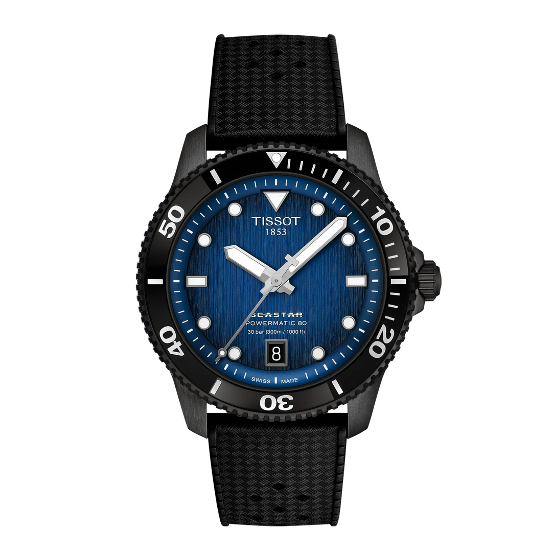 Montre Tissot Seastar 1000 Powermatic 80 40 mm acier automatique finition PVD noir T120.807.37.041.00