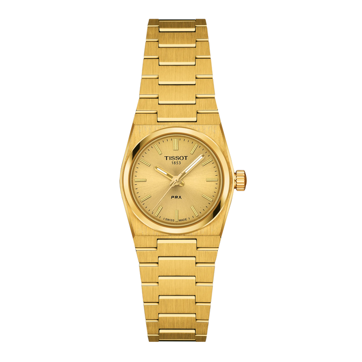 Tissot PRX 25 mm Champagner-Quarz-Stahl, Gelbgold, PVD-Finish T137.010.33.021.00