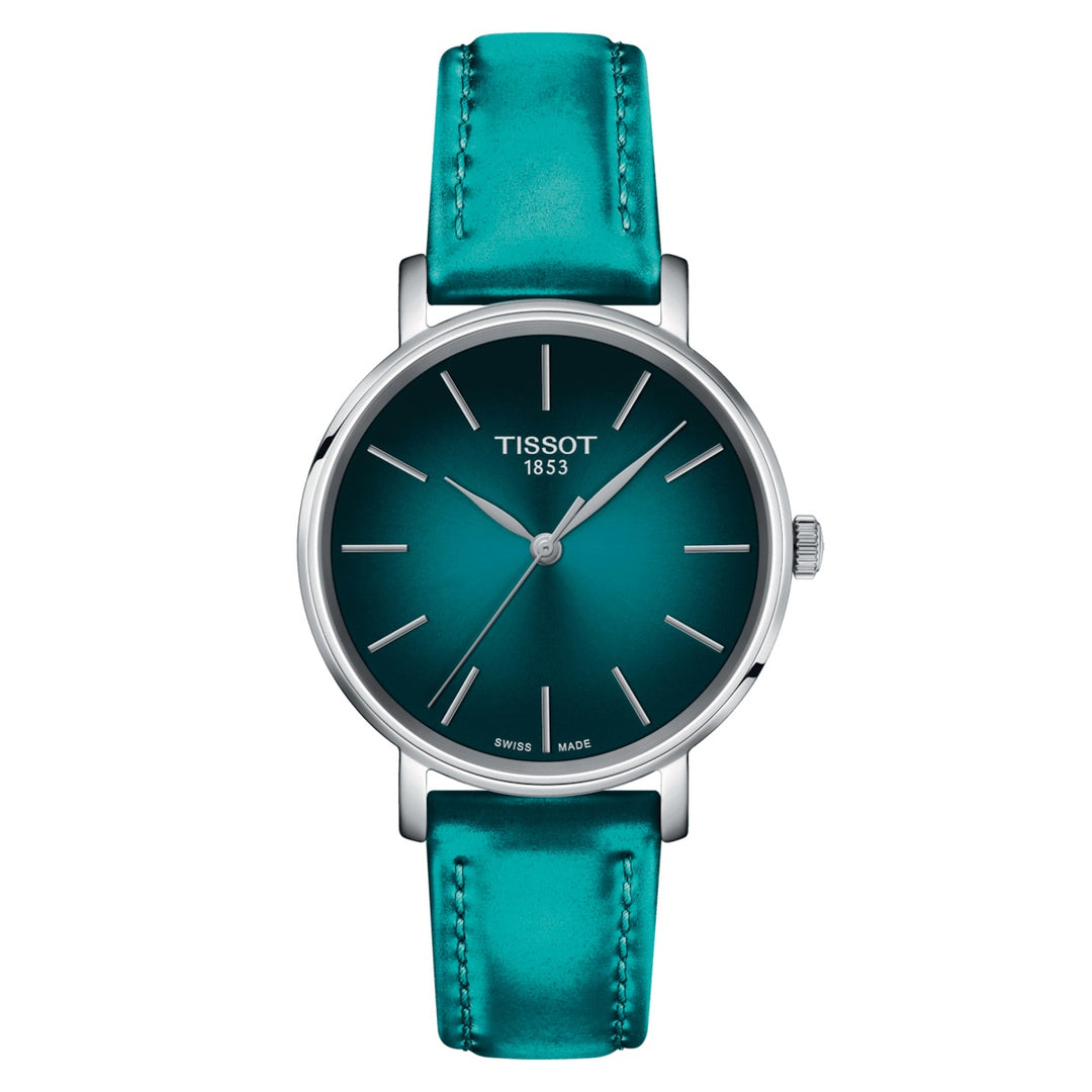 Montre Tissot Everytime 34mm Turquoise Quartz acier T143.210.17.091.00