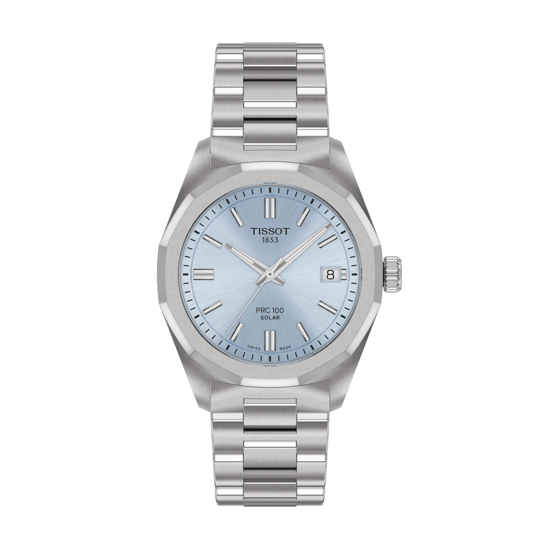 Tissot PRC 100 Solar 39mm acier quartz bleu clair T151.822.11.351.00