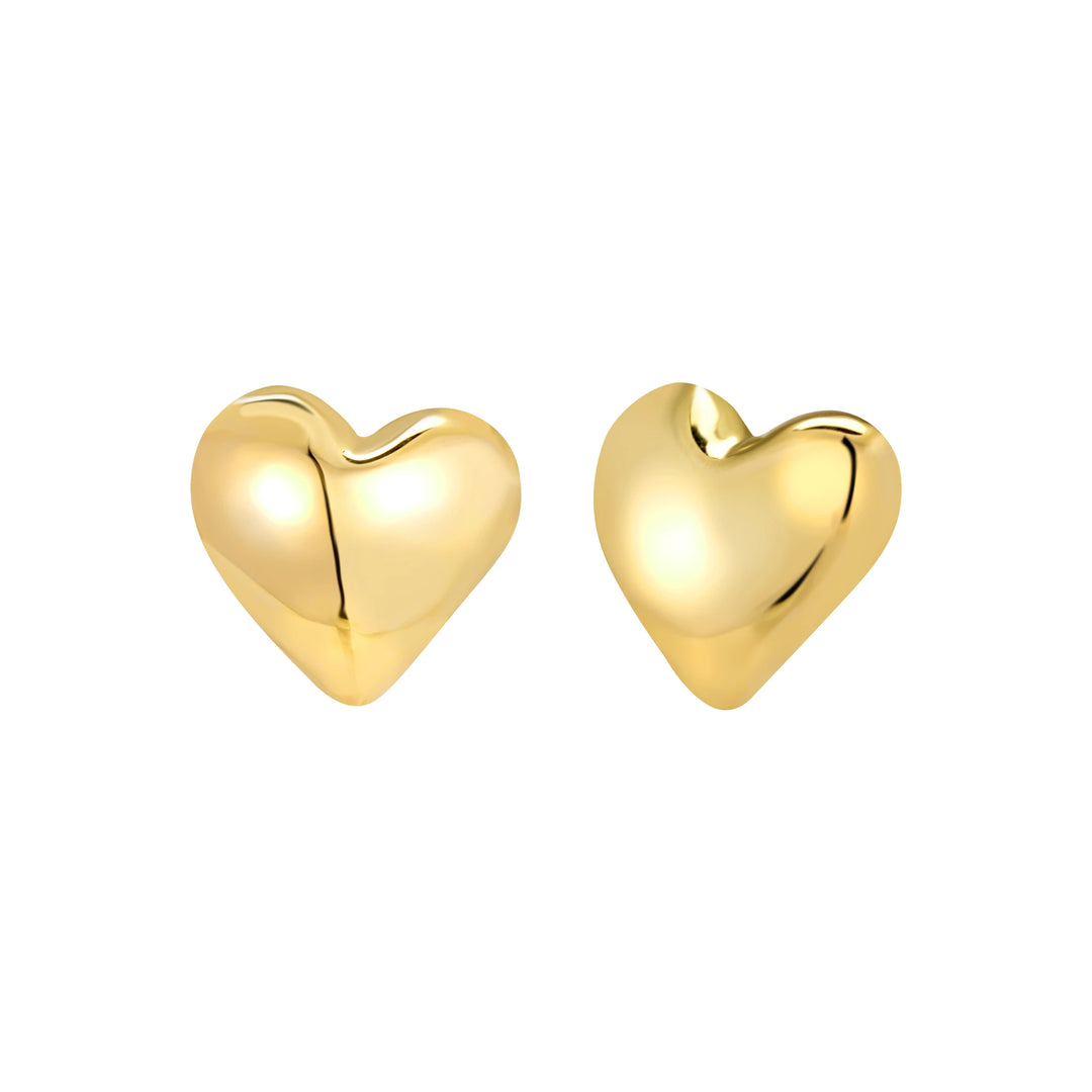 Breil Big Heart Lobe Earrings Steel Finish IP Gold TJ3692