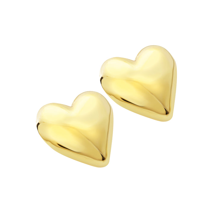 Breil Big Heart Lobe Earrings Steel Finish IP Gold TJ3692