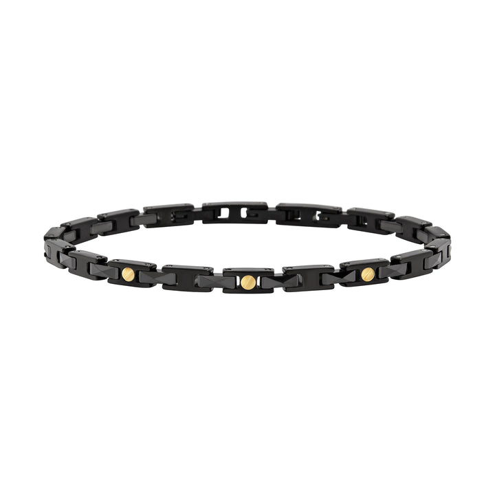 Breil bracciale Ceramic Brick acciaio finitura PVD nero ceramica TJ3964