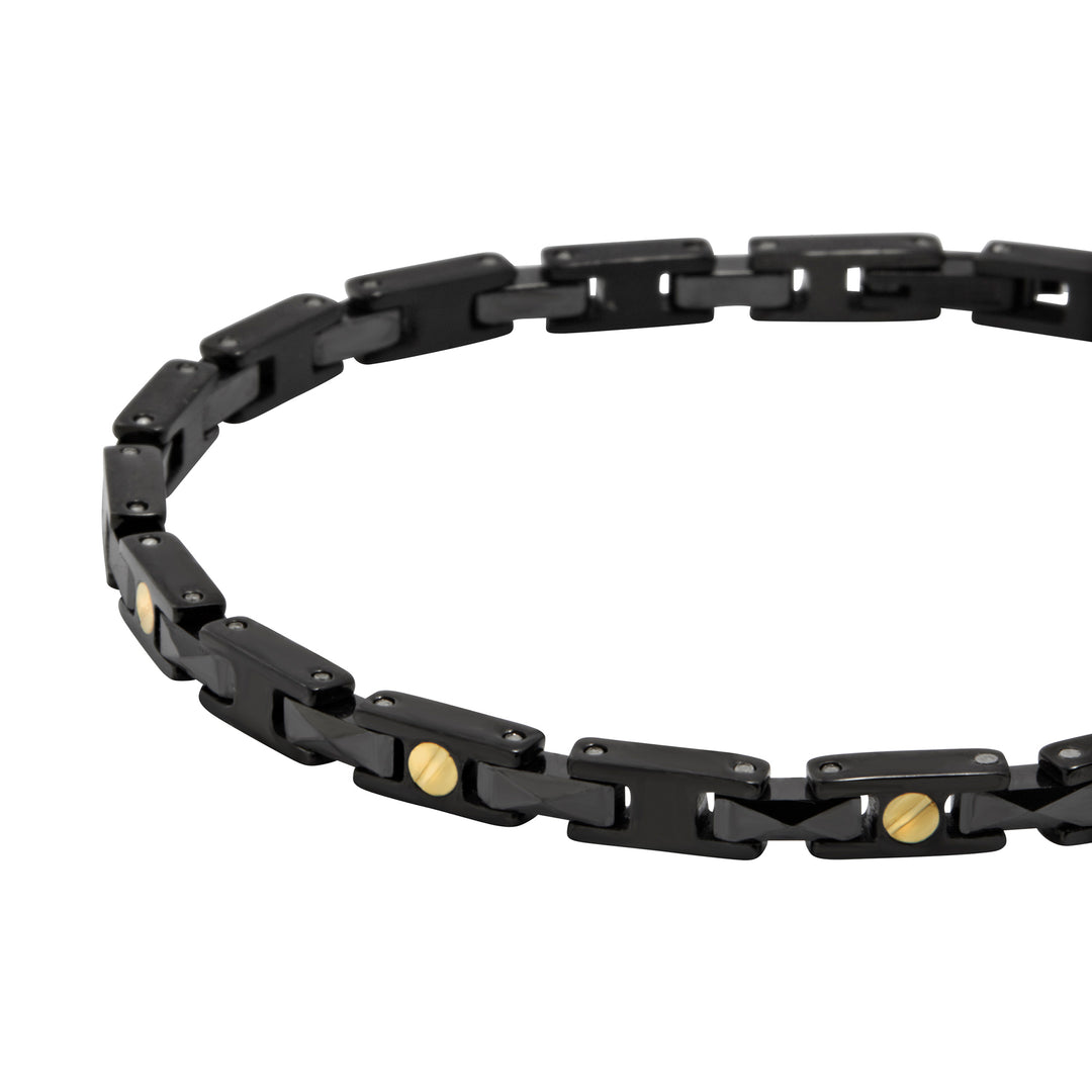 Breil bracciale Ceramic Brick acciaio finitura PVD nero ceramica TJ3964