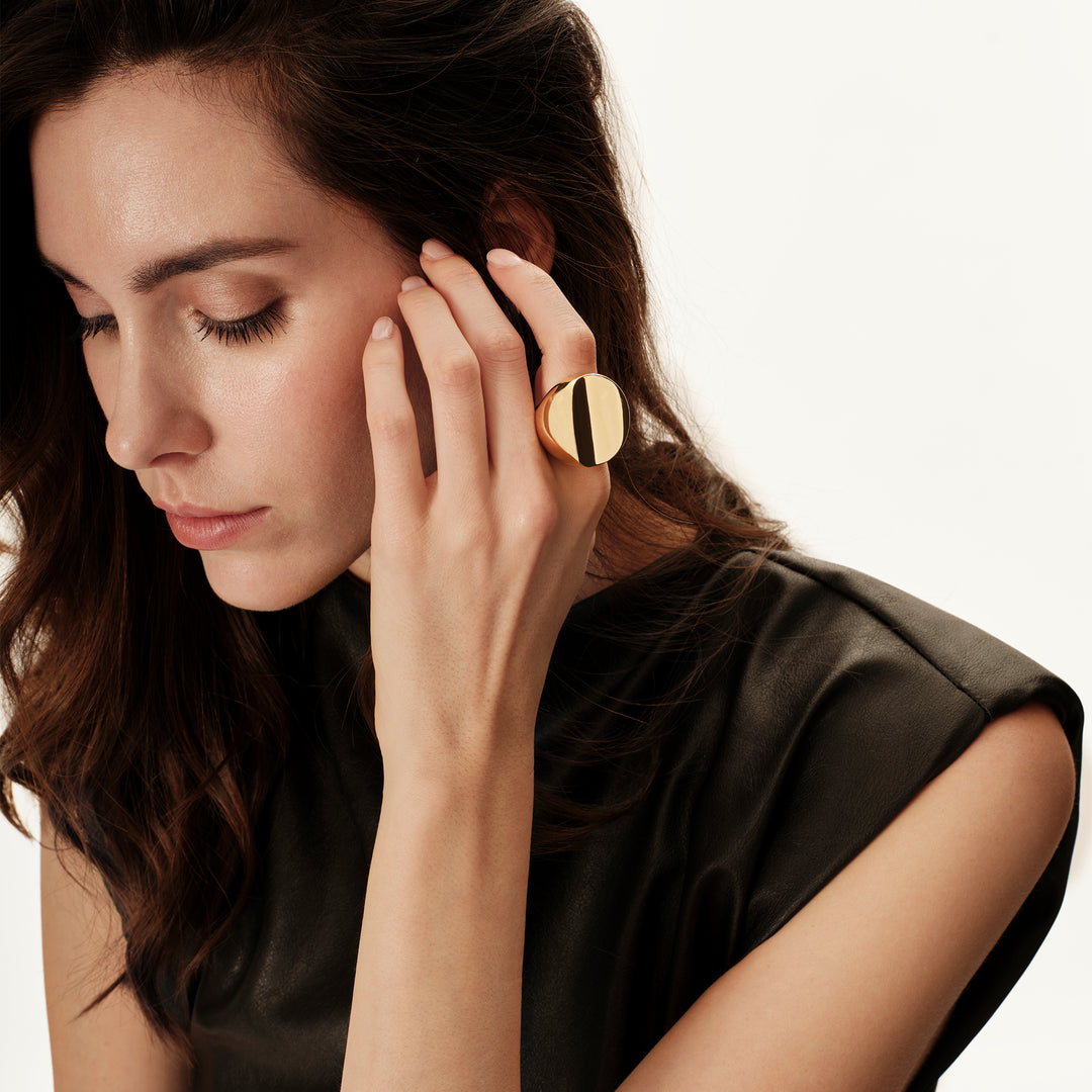 Bague Breil Globe en acier finition PVD or TJ3805