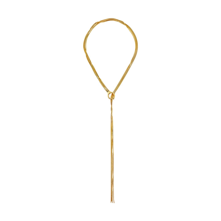 Breil Falling Star scarf necklace steel PVD 14K gold finish TJ4182