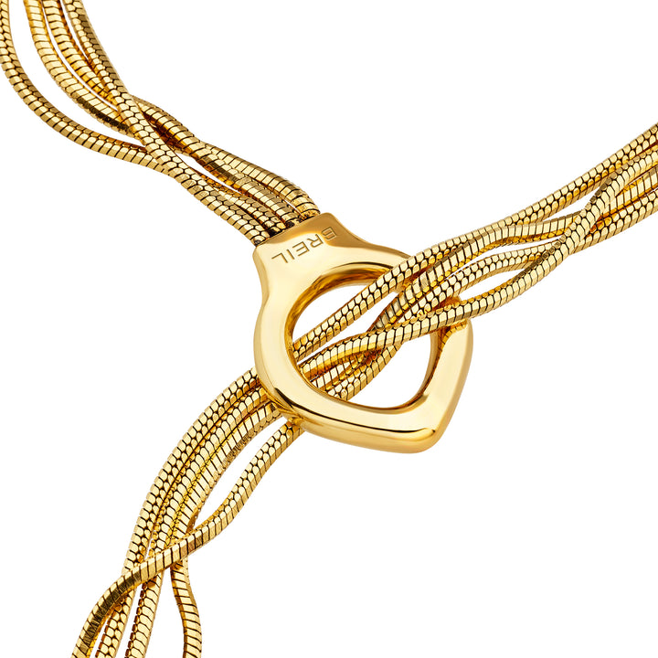 Breil Falling Star scarf necklace steel PVD 14K gold finish TJ4182