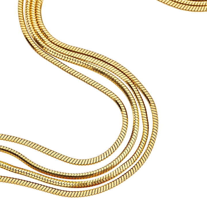 Breil Falling Star scarf necklace steel PVD 14K gold finish TJ4182