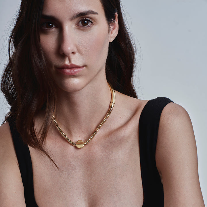 Breil Magnetica System choker necklace in steel, 14k gold PVD finish TJ4238