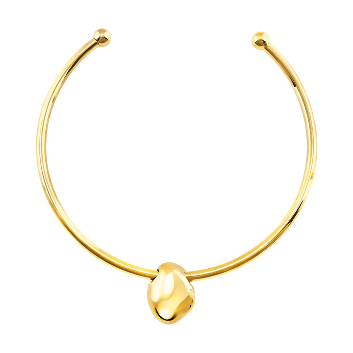 Breil girocollo rigido Petra acciaio finitura PVD oro 14K avventurina verde TJ4242