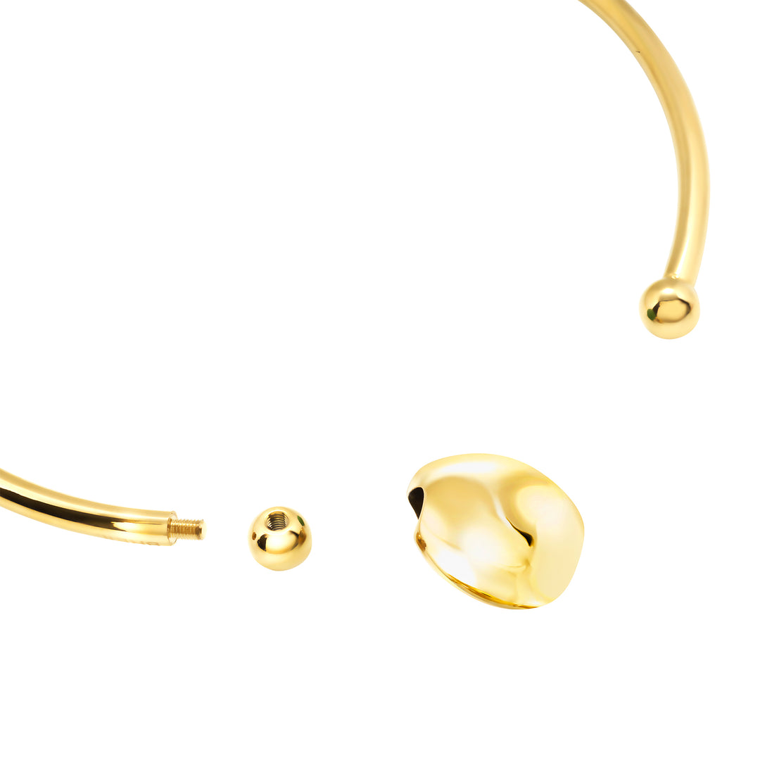 Breil girocollo rigido Petra acciaio finitura PVD oro 14K avventurina verde TJ4242