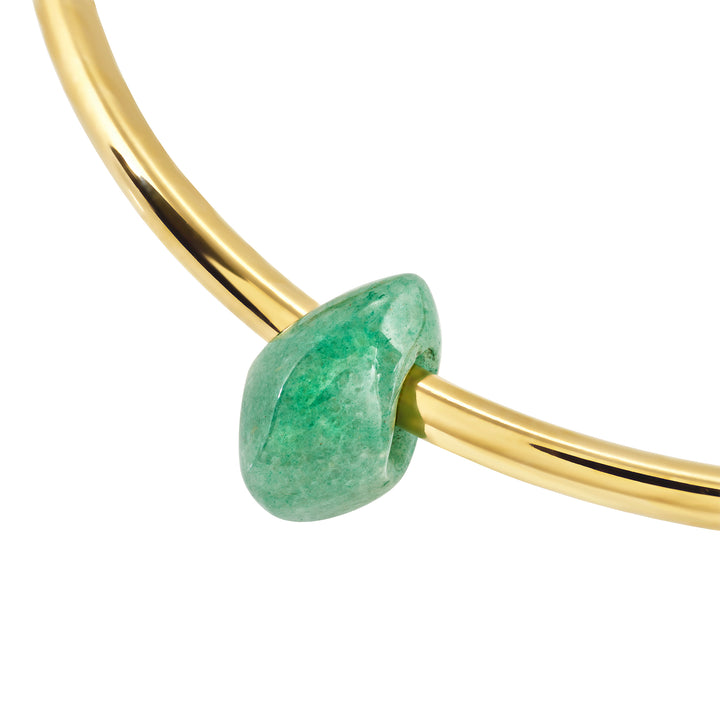 Breil girocollo rigido Petra acciaio finitura PVD oro 14K avventurina verde TJ4242