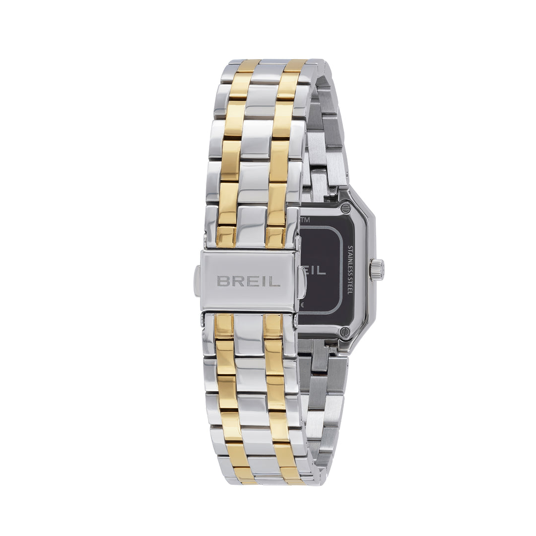 Breil orologio The B 27x26mm argento quarzo acciaio finiture PVD oro giallo TW2071