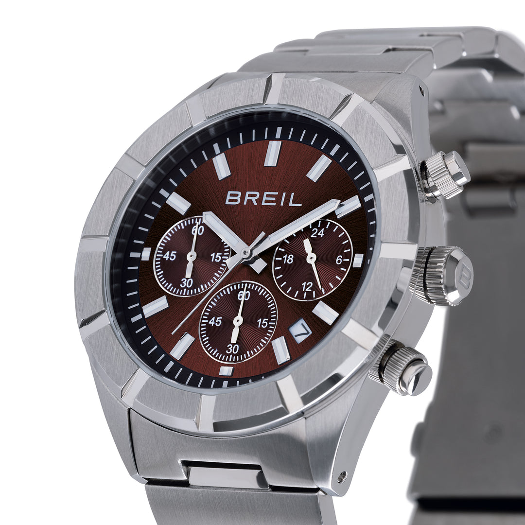 Breil orologio B 12 Chorono 42mm marrone quarzo acciaio TW2072