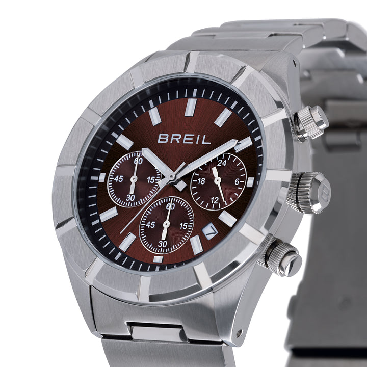 Breil orologio B 12 Chorono 42mm marrone quarzo acciaio TW2072