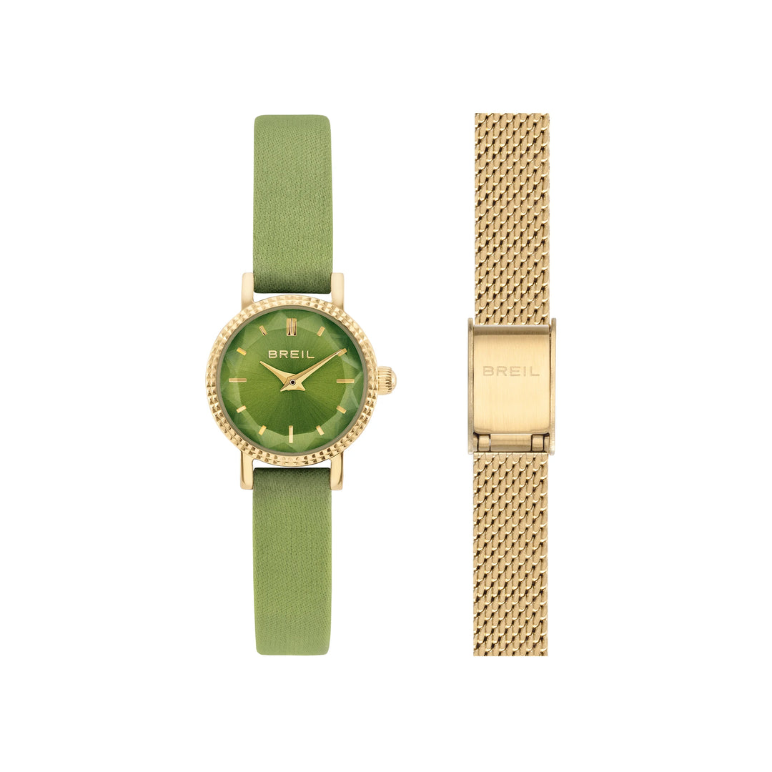 Montre Breil Darling 18mm acier quartz vert finition or IP TW2190
