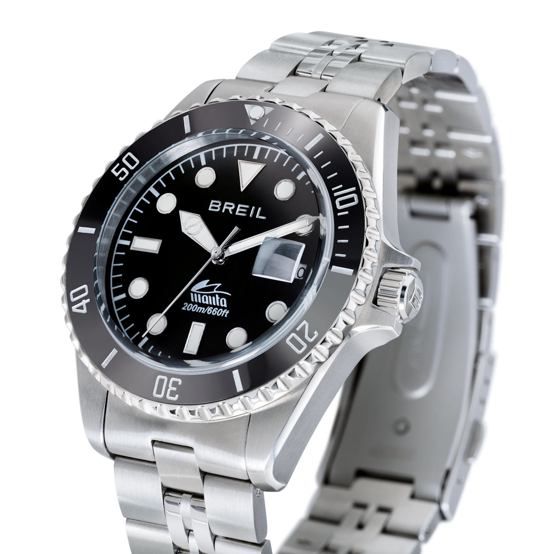 Montre Breil Manta Heritage 42mm acier quartz noir TW2206