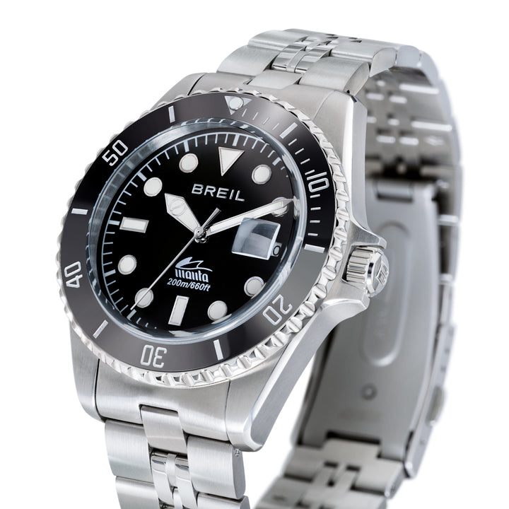 Montre Breil Manta Heritage 42mm acier quartz noir TW2206