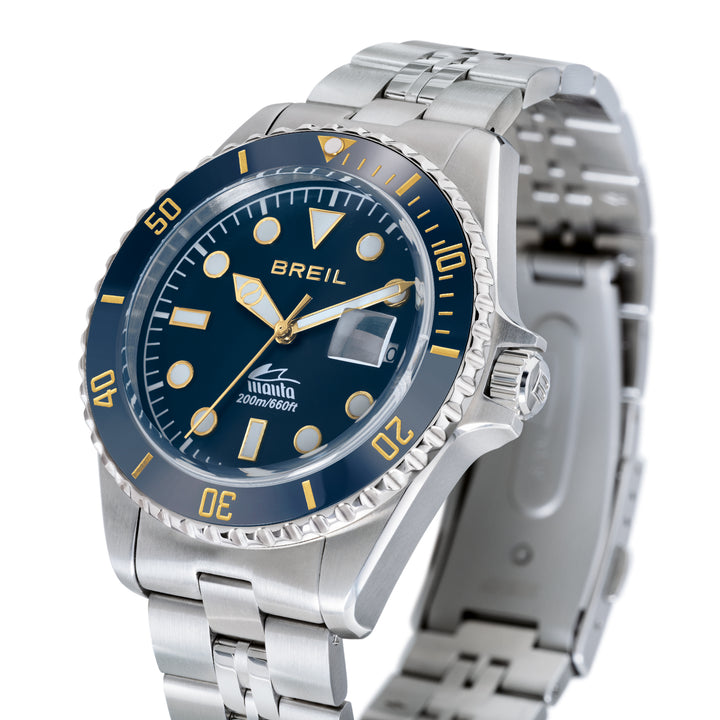 Breil watch Manta Heritage 42mm blue quartz steel TW2208