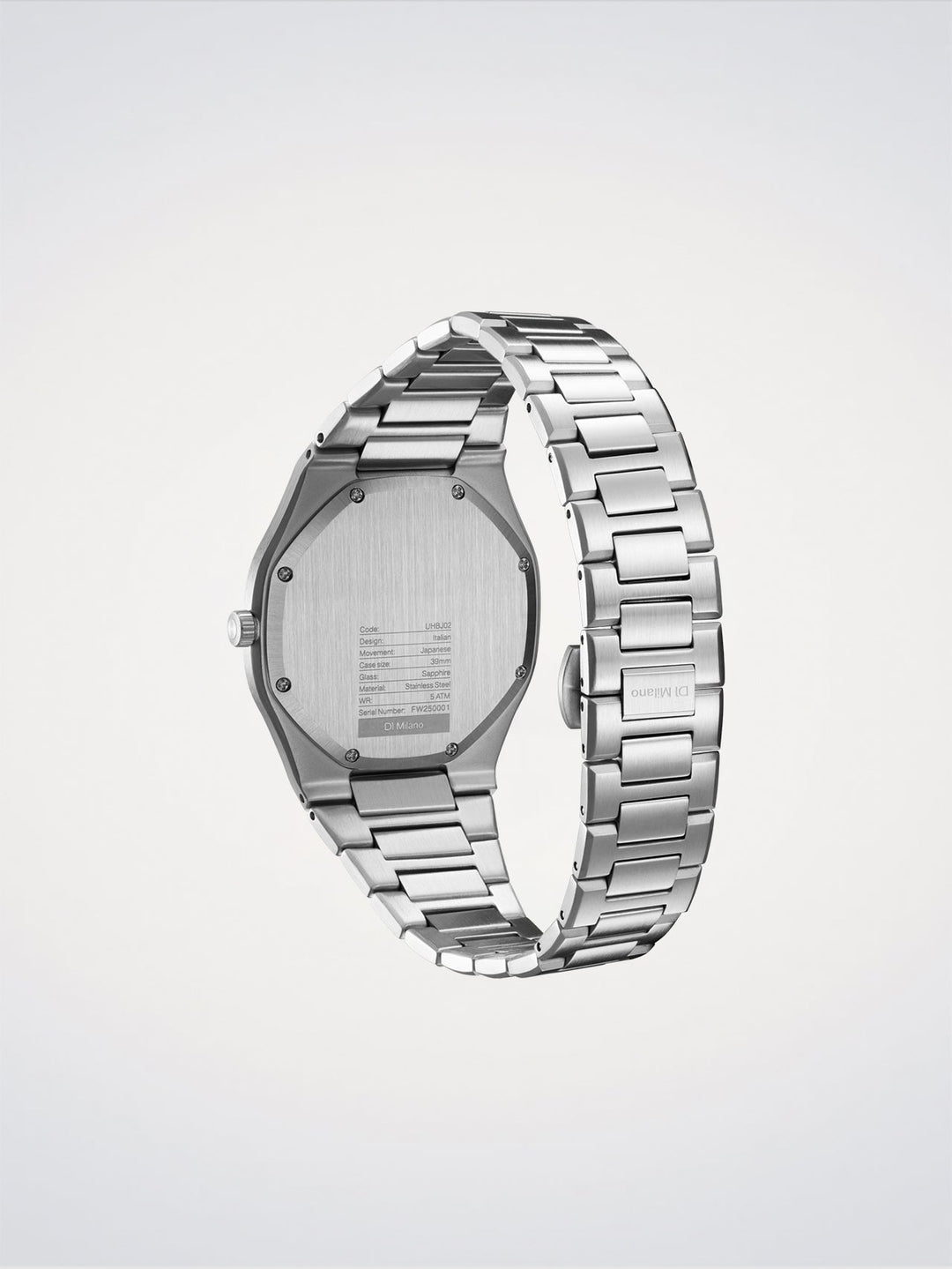 D1 Milano Groovy Silver Ultradünn 39 mm D1-UHBJ02