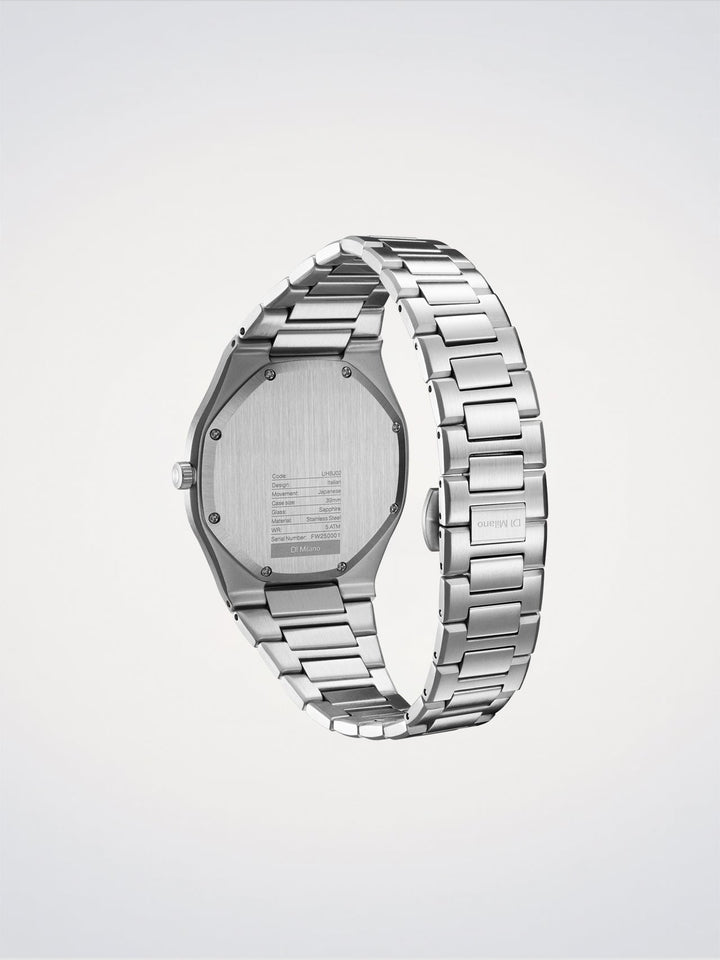 D1 Milano Groovy Silver Ultradünn 39 mm D1-UHBJ02