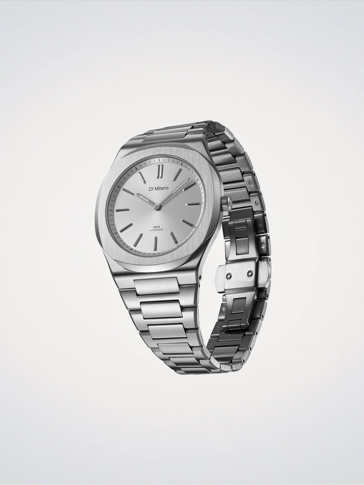 D1 Milano Groovy Silver Ultradünn 39 mm D1-UHBJ02