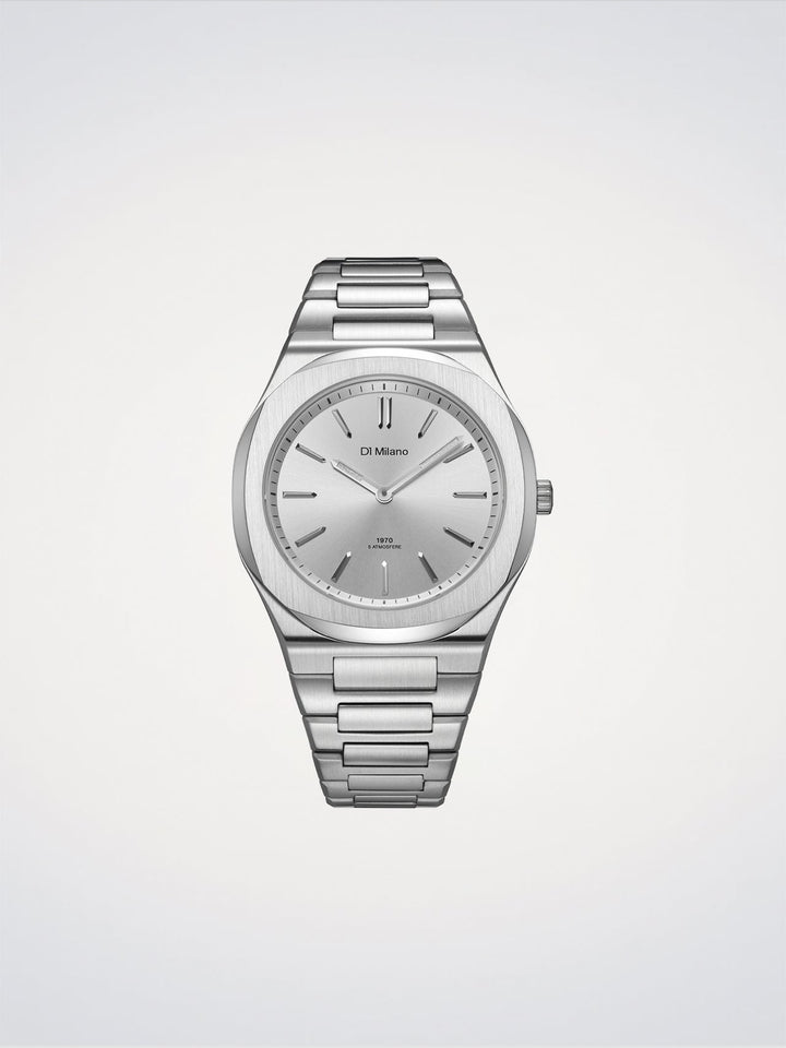 D1 Milano Groovy Silver Ultradünn 39 mm D1-UHBJ02