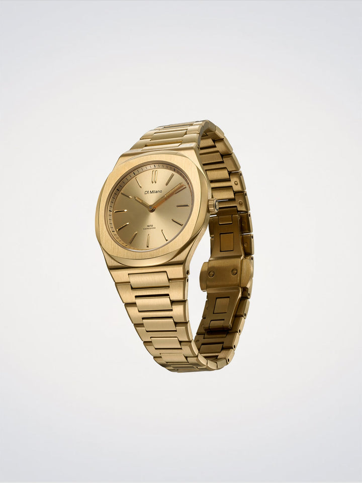 D1 Milano Gold Mellow Ultradünne Uhr 34 mm D1-UHBL02