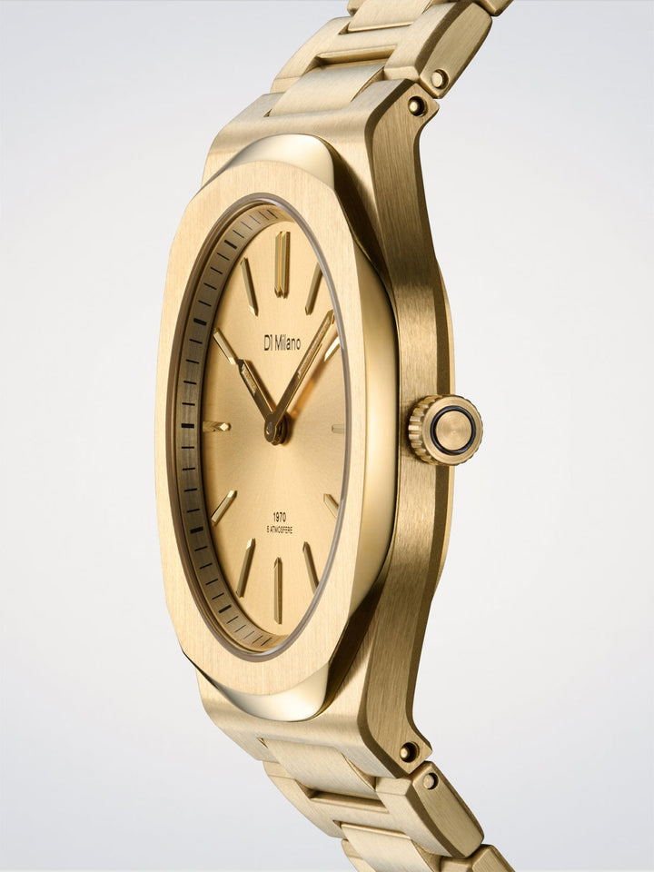 D1 Milano Gold Mellow Ultradünne Uhr 34 mm D1-UHBL02