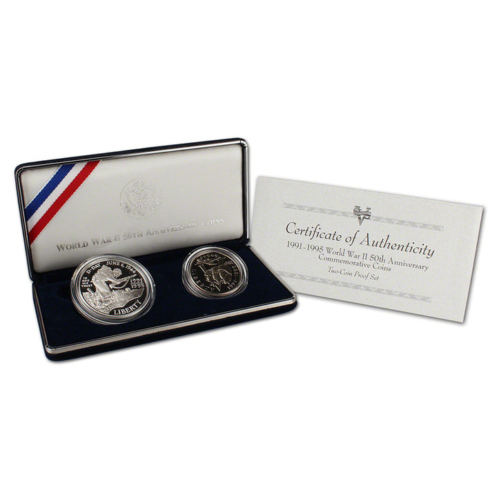 Set monete argento Stati Uniti 50° anniversario seconda guerra mondiale