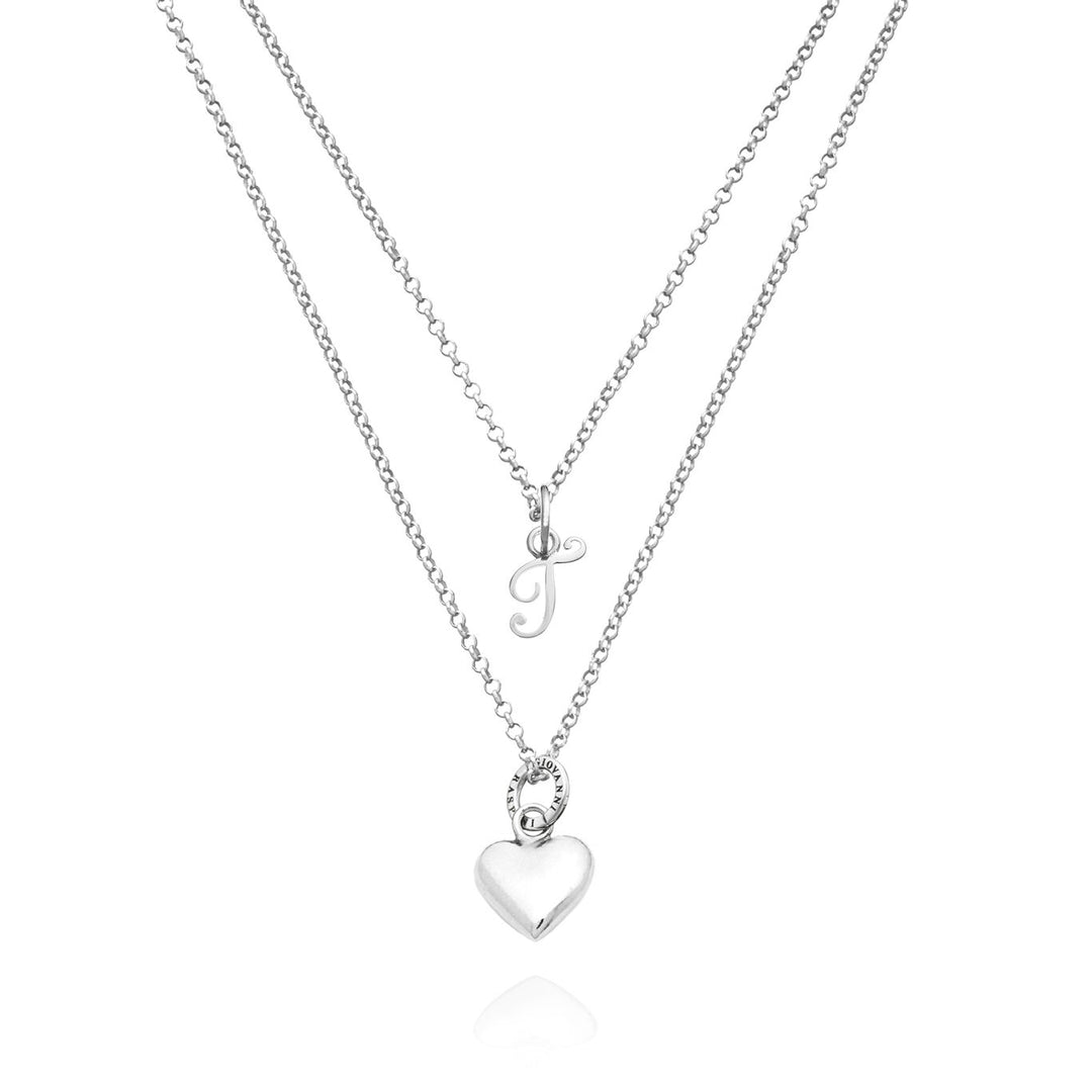 Giovanni Raspini heart and letter t necklace 925 Silver Necklace X01551