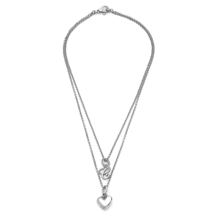 Giovanni Raspini Collier coeur et lettre C argent X01761