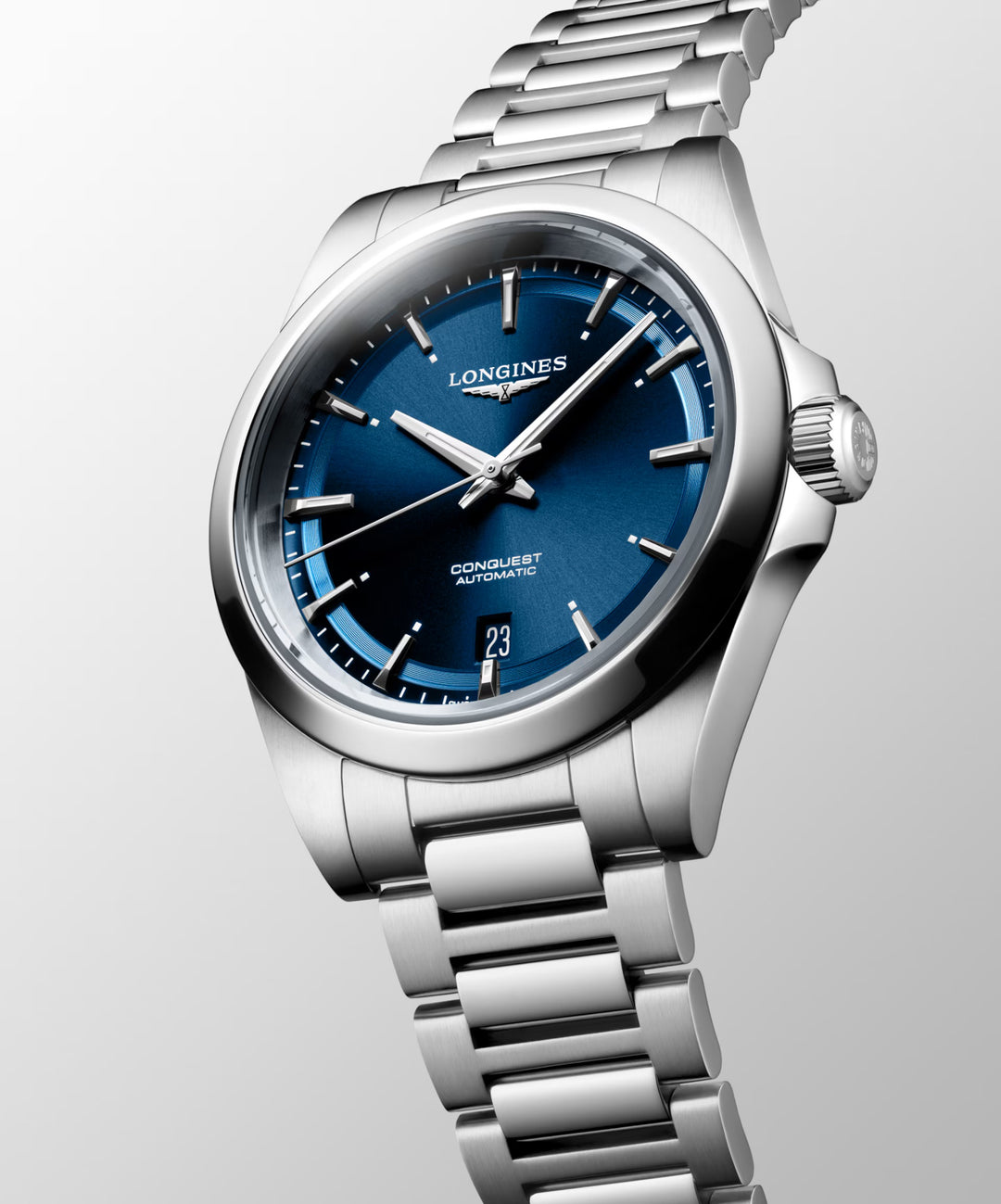 Longines Conquest 38mm blue automatic steel watch L3.720.4.92.6