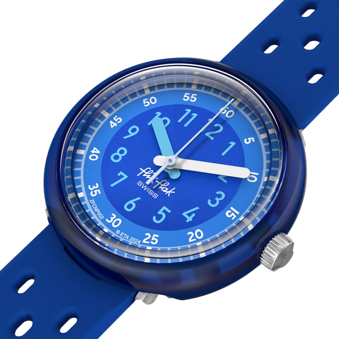 Flik Flak Fizz In Blue Bubby Hours 32mm FcNP002