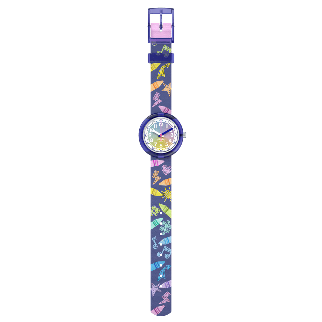 Flik Flak Uhr RAINBOW CRAYONS Classroom Creations 32mm FPNP173