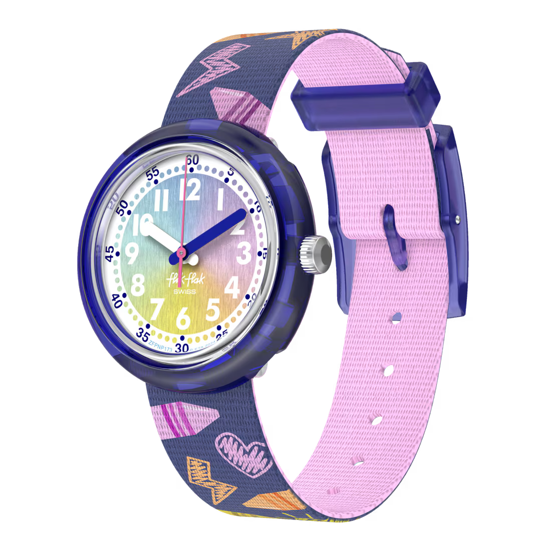 Flik Flak Uhr RAINBOW CRAYONS Classroom Creations 32mm FPNP173