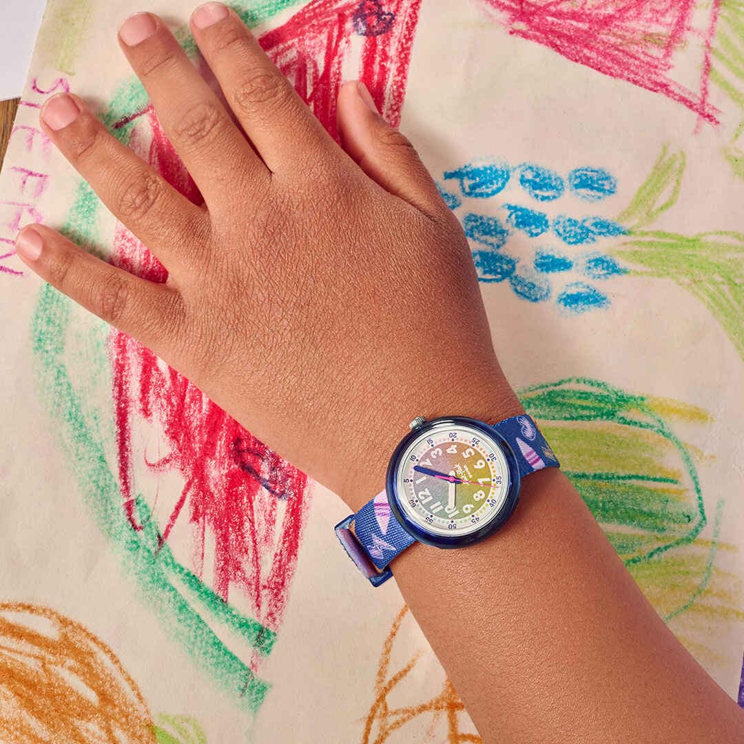 Flik Flak Uhr RAINBOW CRAYONS Classroom Creations 32mm FPNP173