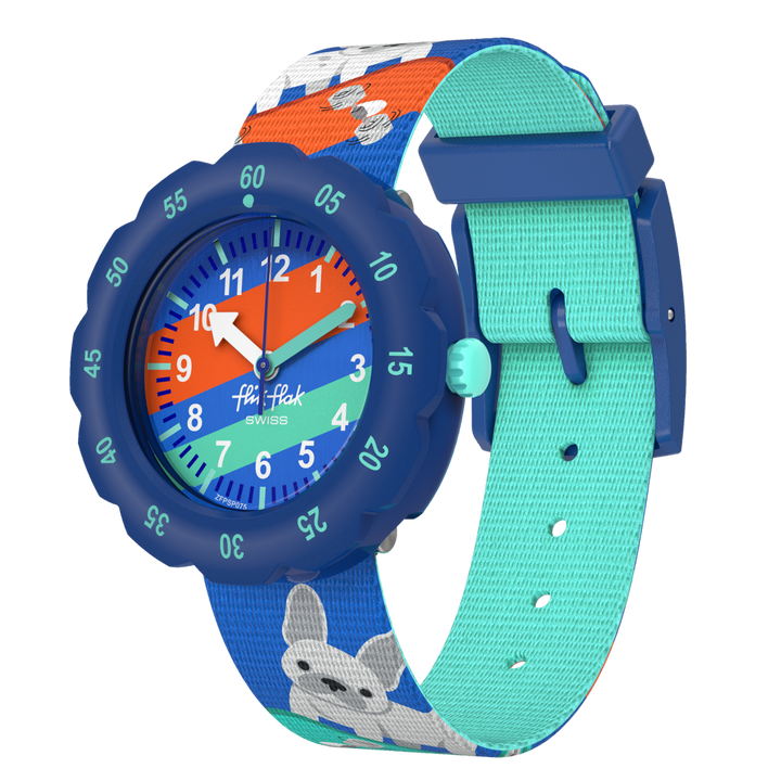 Flik Flak Skating Frenchie Fur-Ever 34mm FPSP075 watch