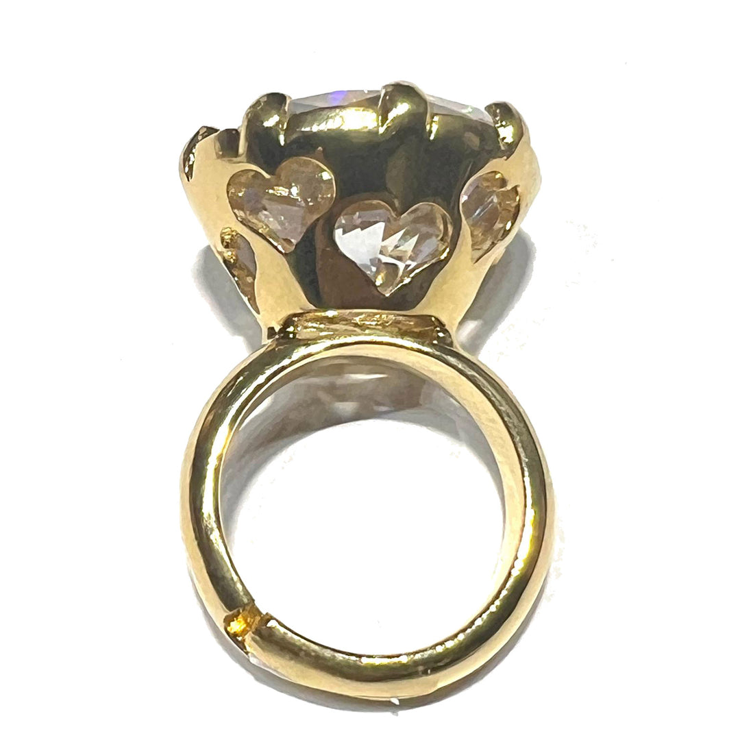 Federica Rossi Bague cocktail bronze finition PVD cristal or 18 carats FR.AN.02