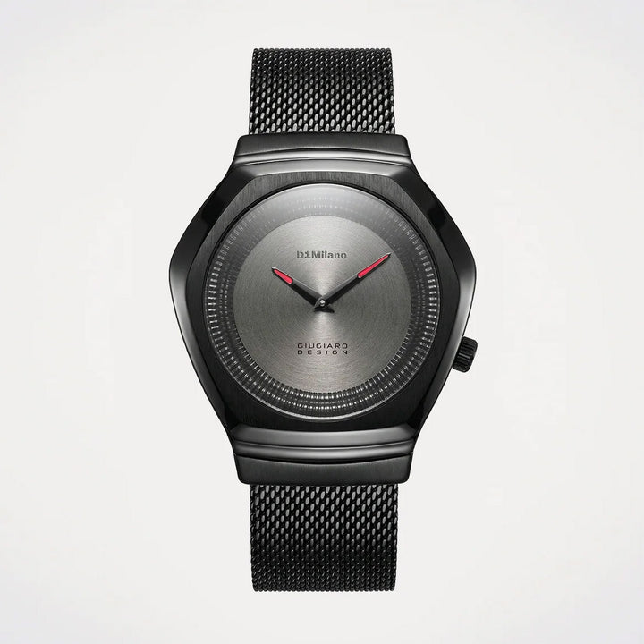 D1 Milano Uhr Limited Edition Giugiaro Design 40 mm grauer Quarzstahl D1-IDBJ01