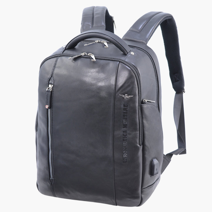 Aeronautica Militare Backpack PC Leather Line Thunder AM464-NE